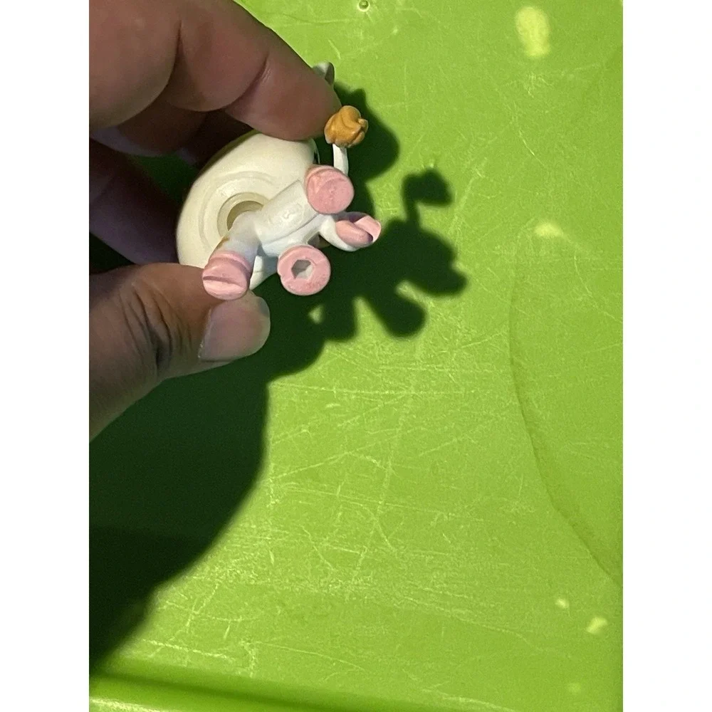 Littlest Pet Shop LPS #877 Cow Teal Flower Eyes